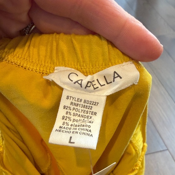 Capella Yellow Spaghetti Strap Mini Dress Large NWT - Picture 4 of 4